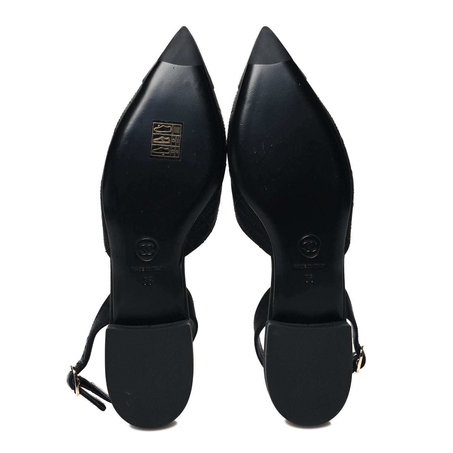 Chanel Lambskin Satin Camellia Slingback Flats 36 White Black 5 of 8