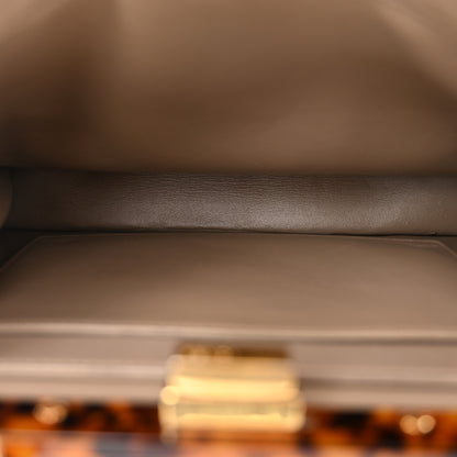 Fendi Vitello Seta Shiny Nappa Plexiglass Bi-Color Small Peekaboo I SEE U Satchel Tartaruga Black 5 of 10