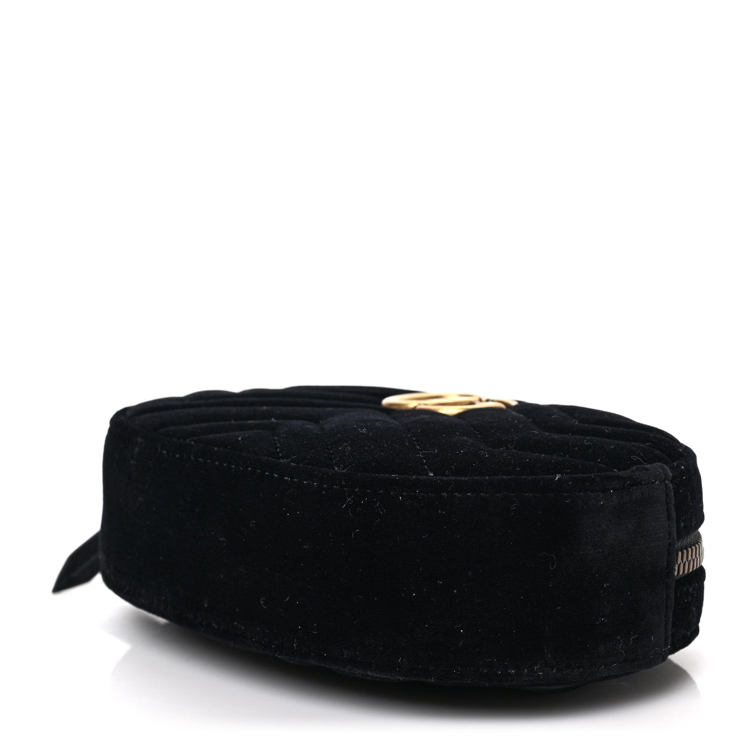 Gucci Velvet Matelasse GG Marmont Belt Bag 85 34 Black 9 of 9