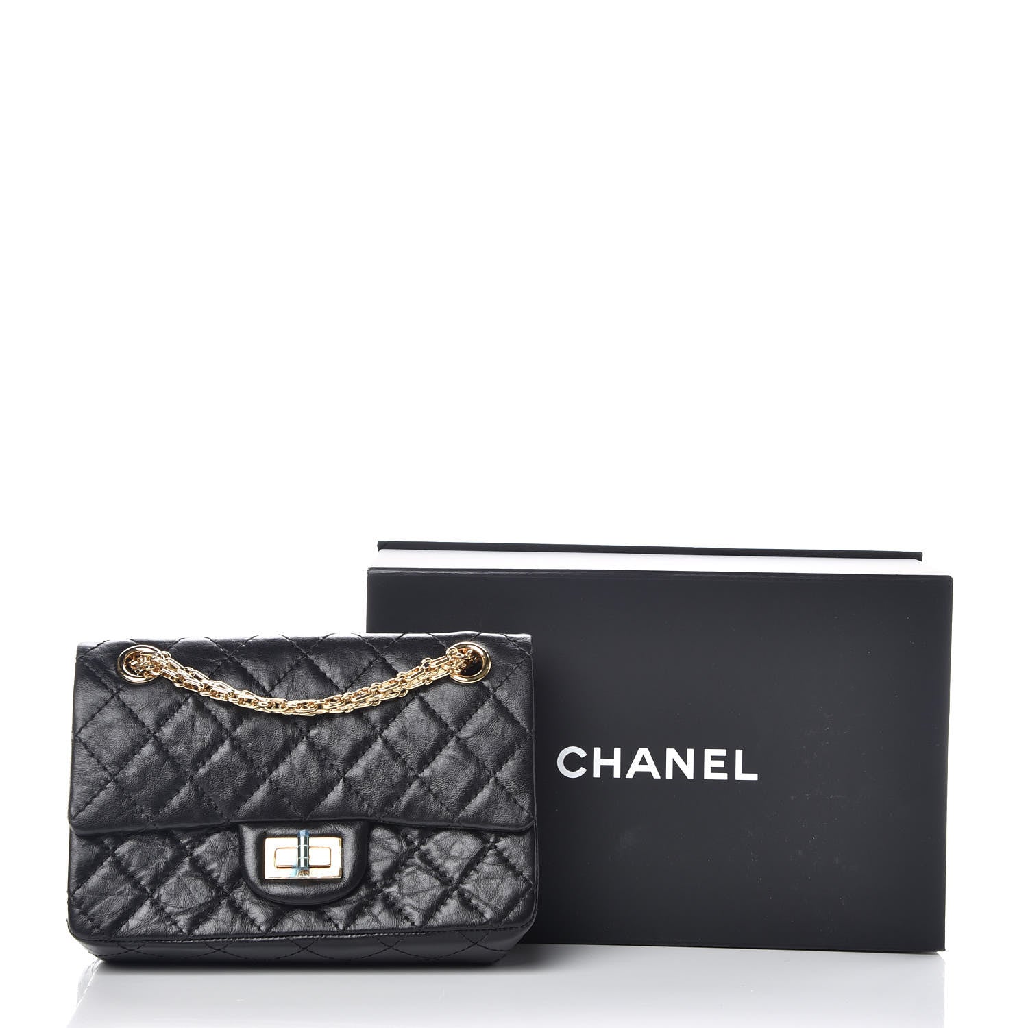 Chanel Aged Calfskin Quilted 2.55 Reissue Mini Flap Black 10 of 10
