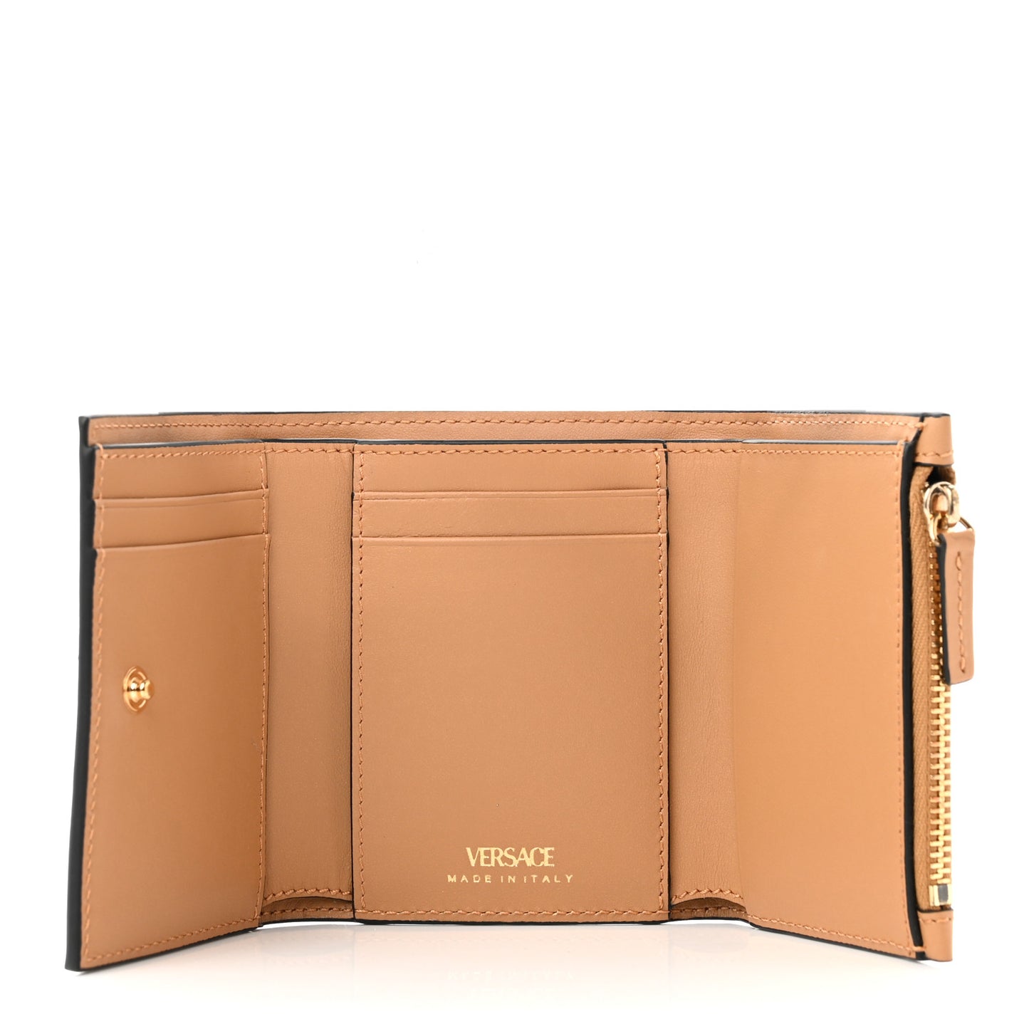 Vitello Virtus Tri-Fold Wallet Caramel