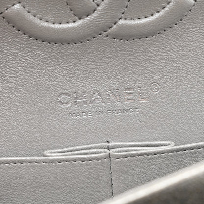 Chanel Glittered Metallic Caviar Quilted Medium Double Flap Silver 6 of 10