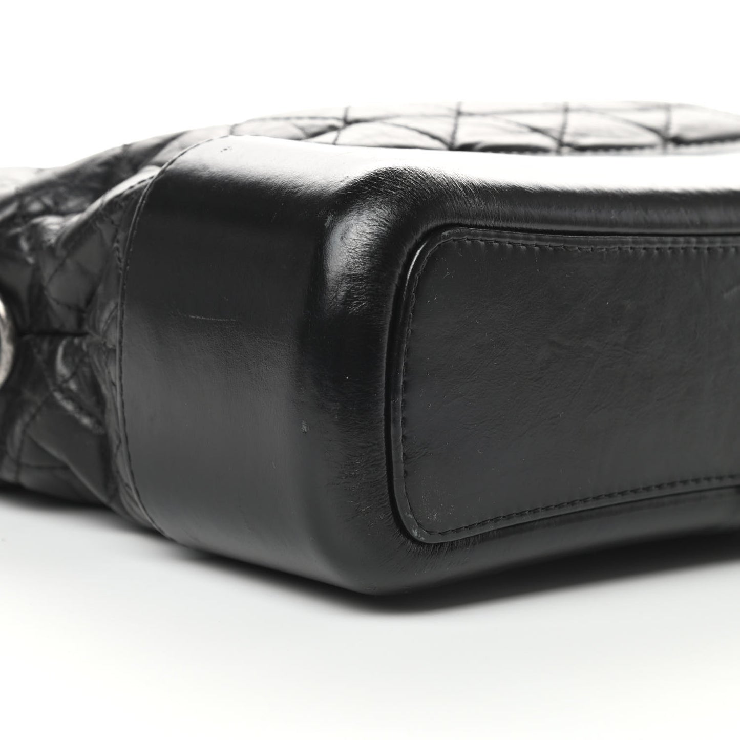 Aged Calfskin Quilted Medium Gabrielle Hobo Black