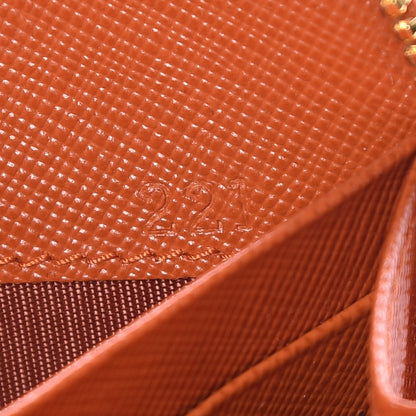 Prada Saffiano Metal Zip Around Wallet Papaya 9 of 10