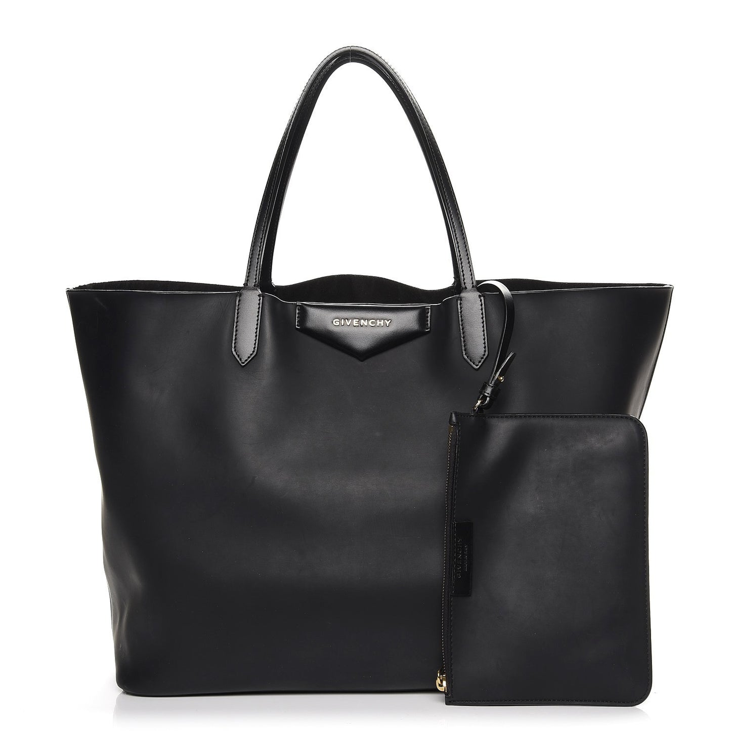 Coated Canvas Large Antigona Tote Black