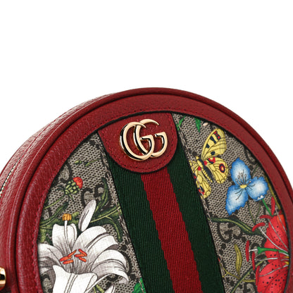 Gucci GG Supreme Monogram Web Flora Mini Ophidia Round Backpack Red 10 of 10