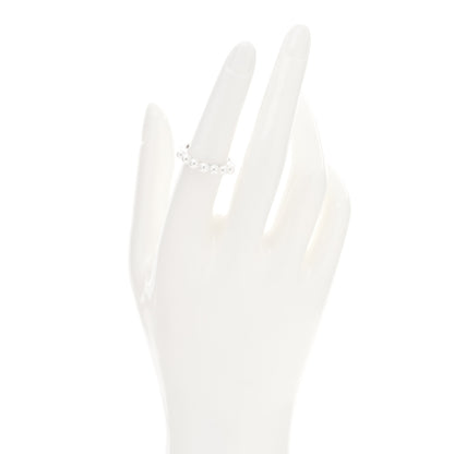 Mikimoto 18K White Gold Akoya Pearl 3.5-4mm Stackable Ring 53 6.5 2 of 5