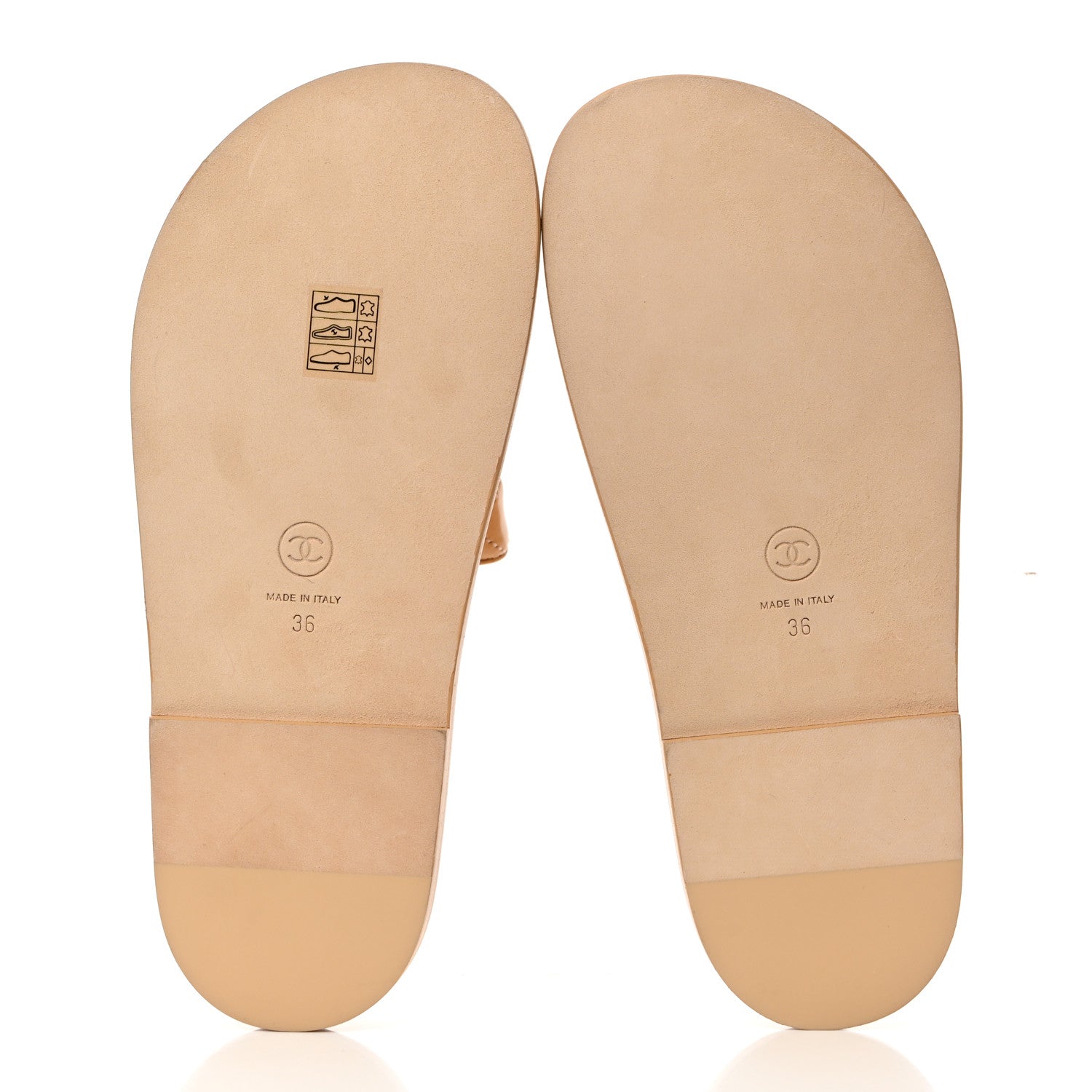 Chanel Lambskin Quilted Velcro Dad Chain CC Slide Sandals 36 Beige 5 of 9