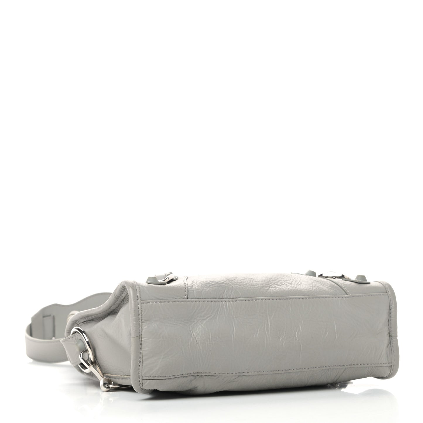 Matte Goatskin Rubber Covered Classic Hardware Mini City Gris Glace