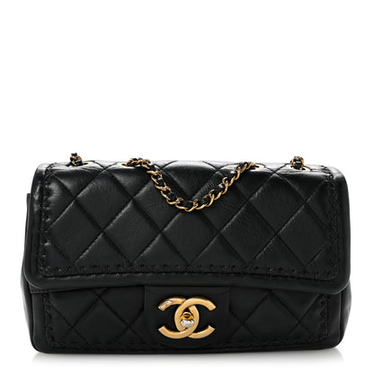 Chanel Crumpled Calfskin Whipstich Quilted Single Black 1 of 12