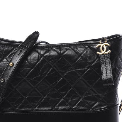 Chanel Aged Calfskin Quilted Medium Gabrielle Hobo Black 10 of 11