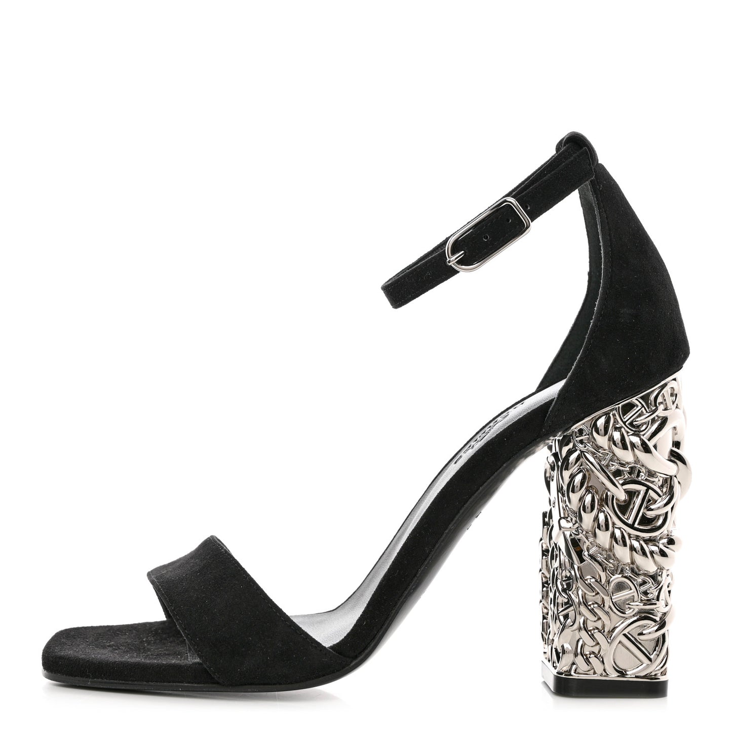Suede Goatskin Glam 105 Sandals 36 Black