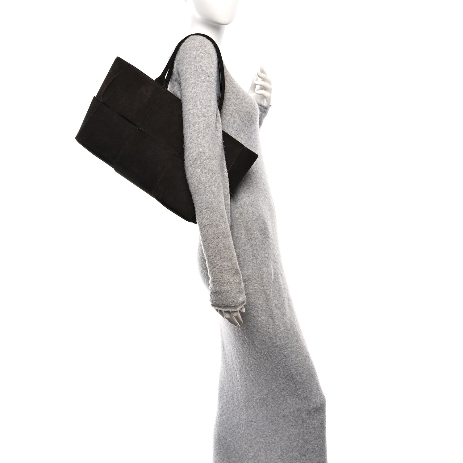 Bottega Veneta Suede Maxi Intrecciato Small Arco Tote Fondente 2 of 10