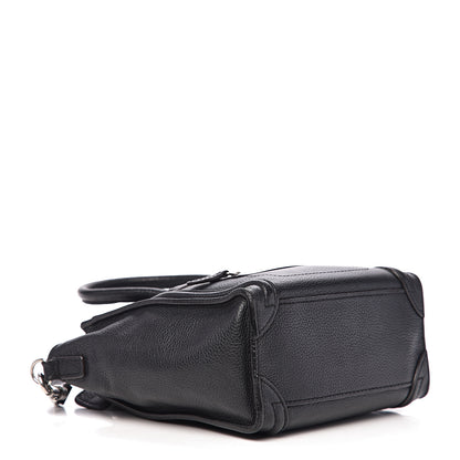 Celine Drummed Calfskin Nano Luggage Black 3 of 9