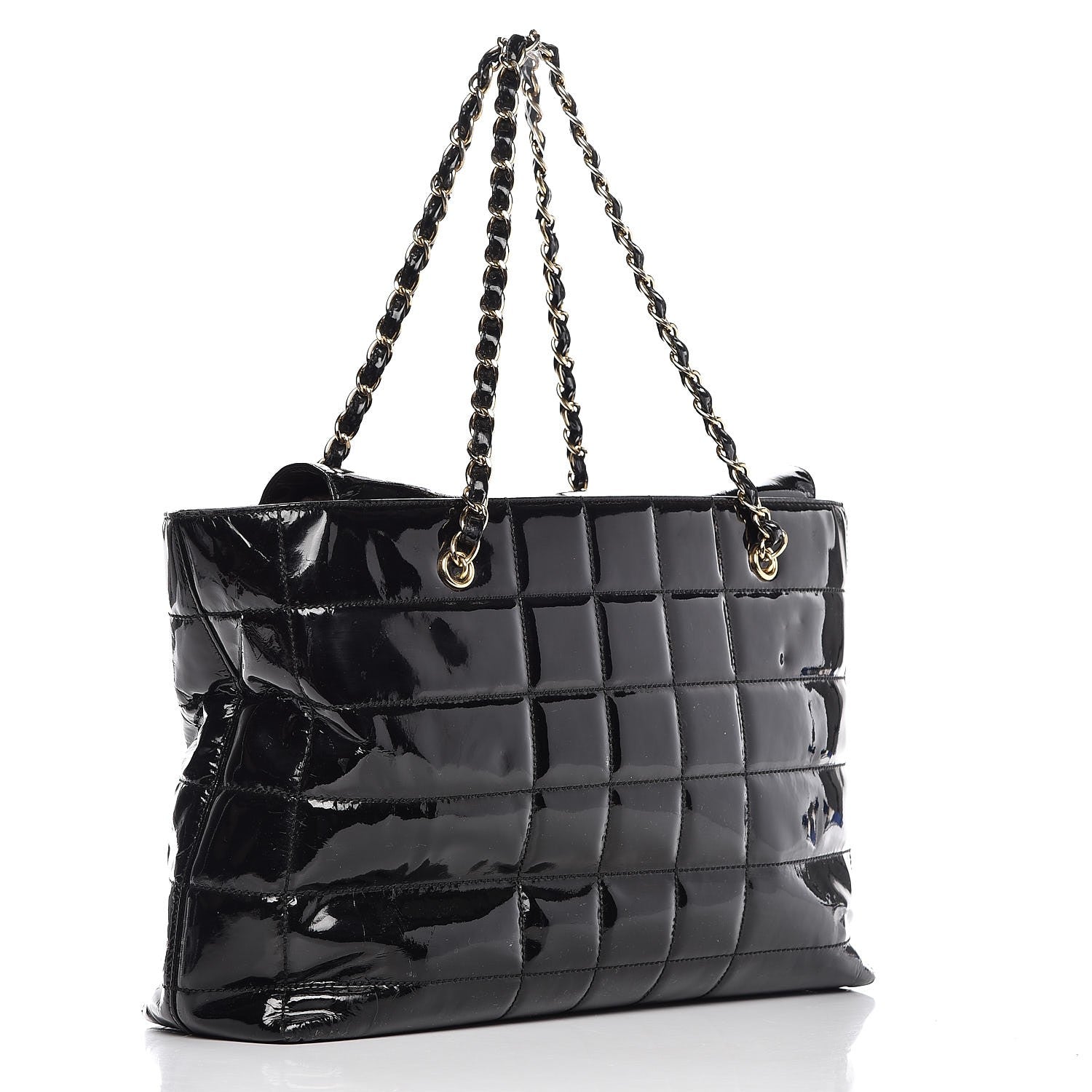 Chanel Patent Chocolate Bar CC Tote Black 3 of 11