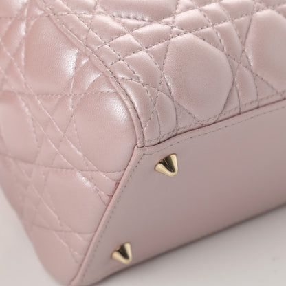 Christian Dior Pearly Lambskin Cannage Medium Lady Dior Lotus 9 of 16