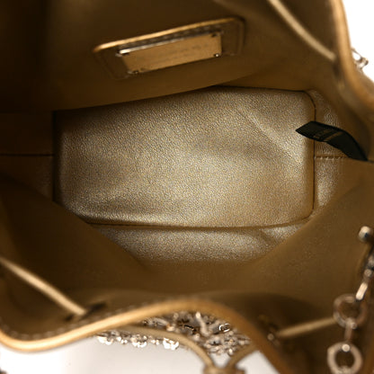 Bulgari Metallic Calfskin Mesh Long Chain Bucket Bag Gold 4 of 8