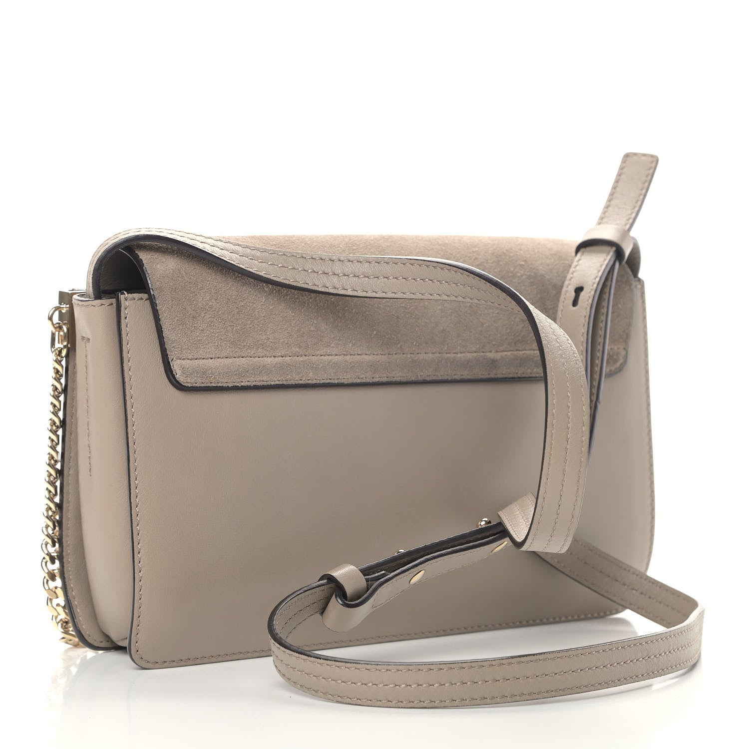 Chloe Suede Calfskin Small Faye Shoulder Bag Motty Grey 3 of 11