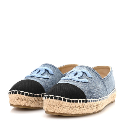 Chanel Denim CC Espadrilles 39 Blue Black 4 of 9