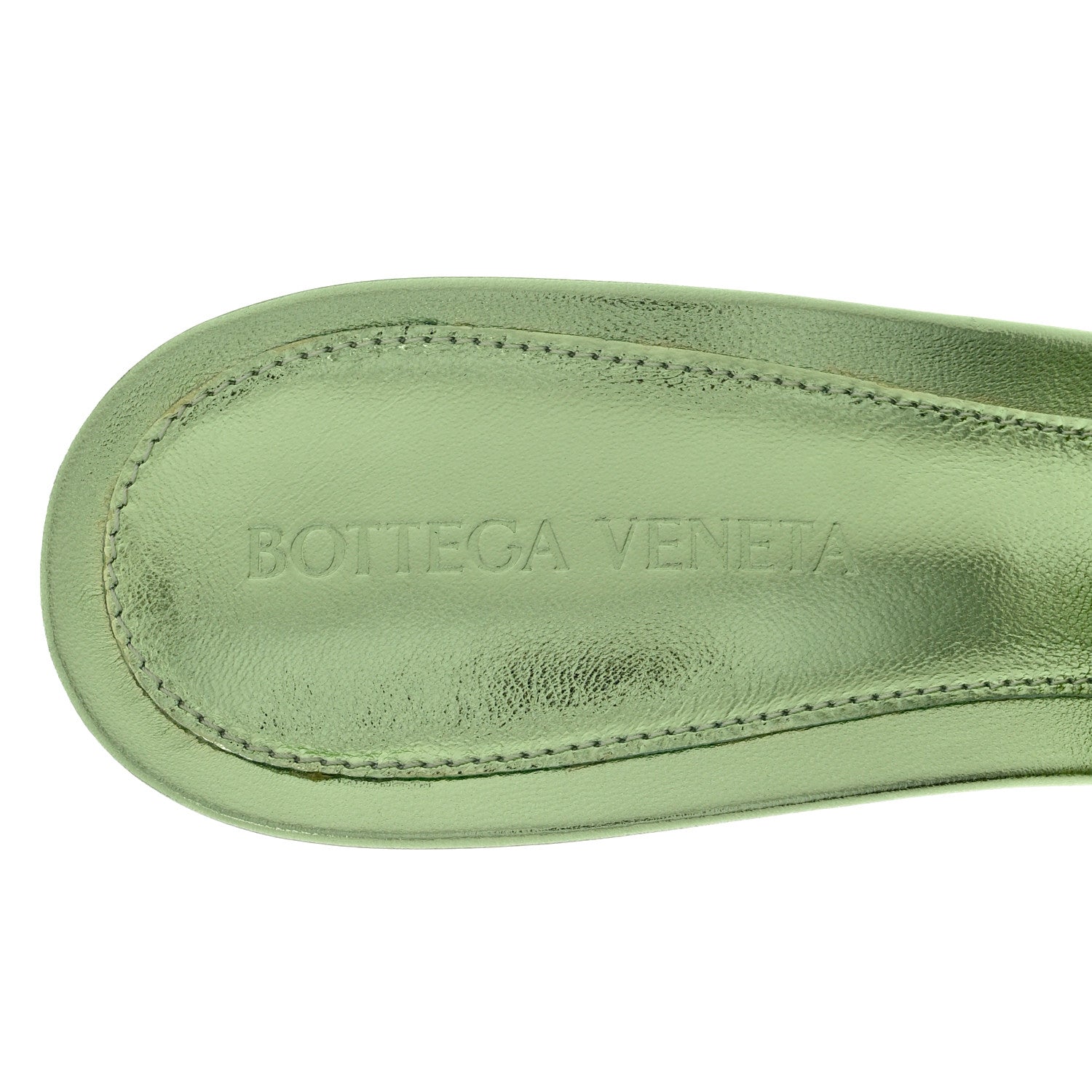 Bottega Veneta Metallic Nappa Reflection Matelasse Padded Mule Sandals 39 Pistachio 6 of 8