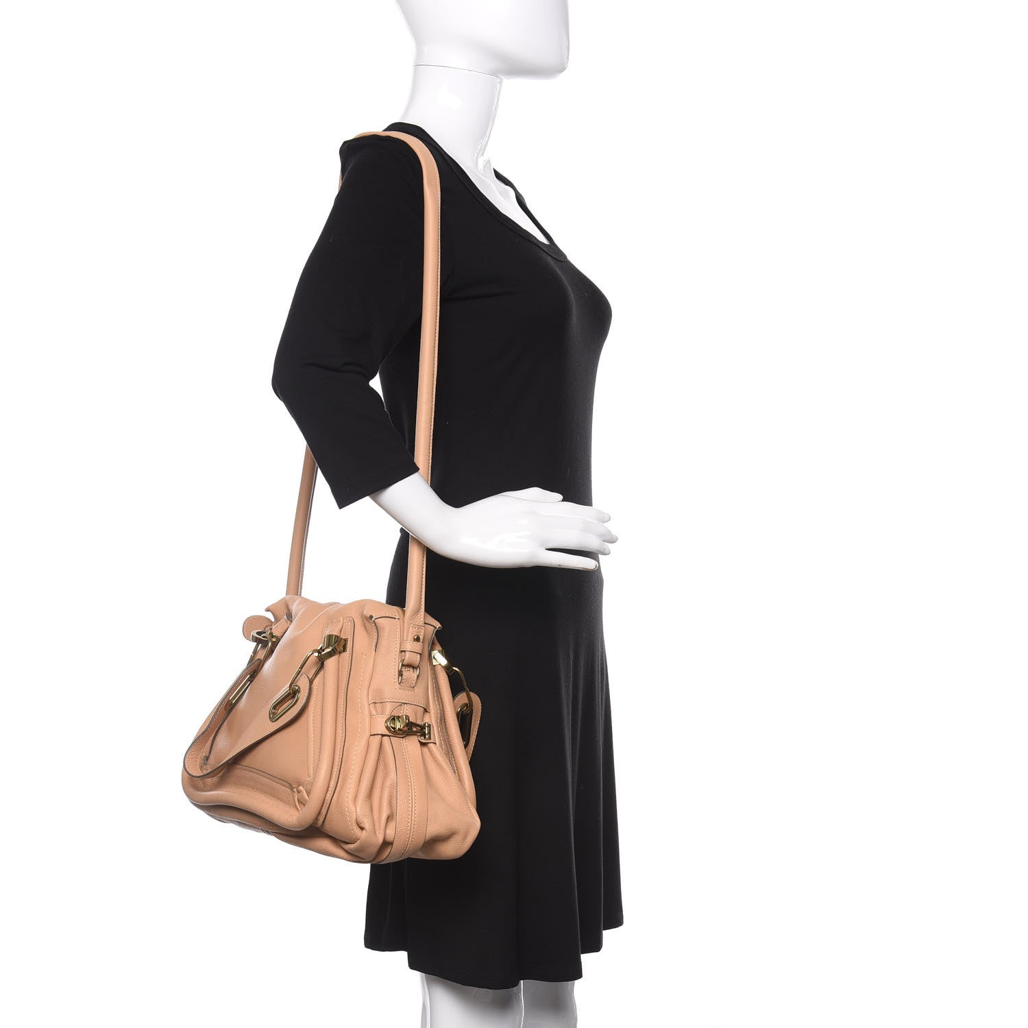 Chloe Calfskin Medium Paraty Barbour Khaki 2 of 10