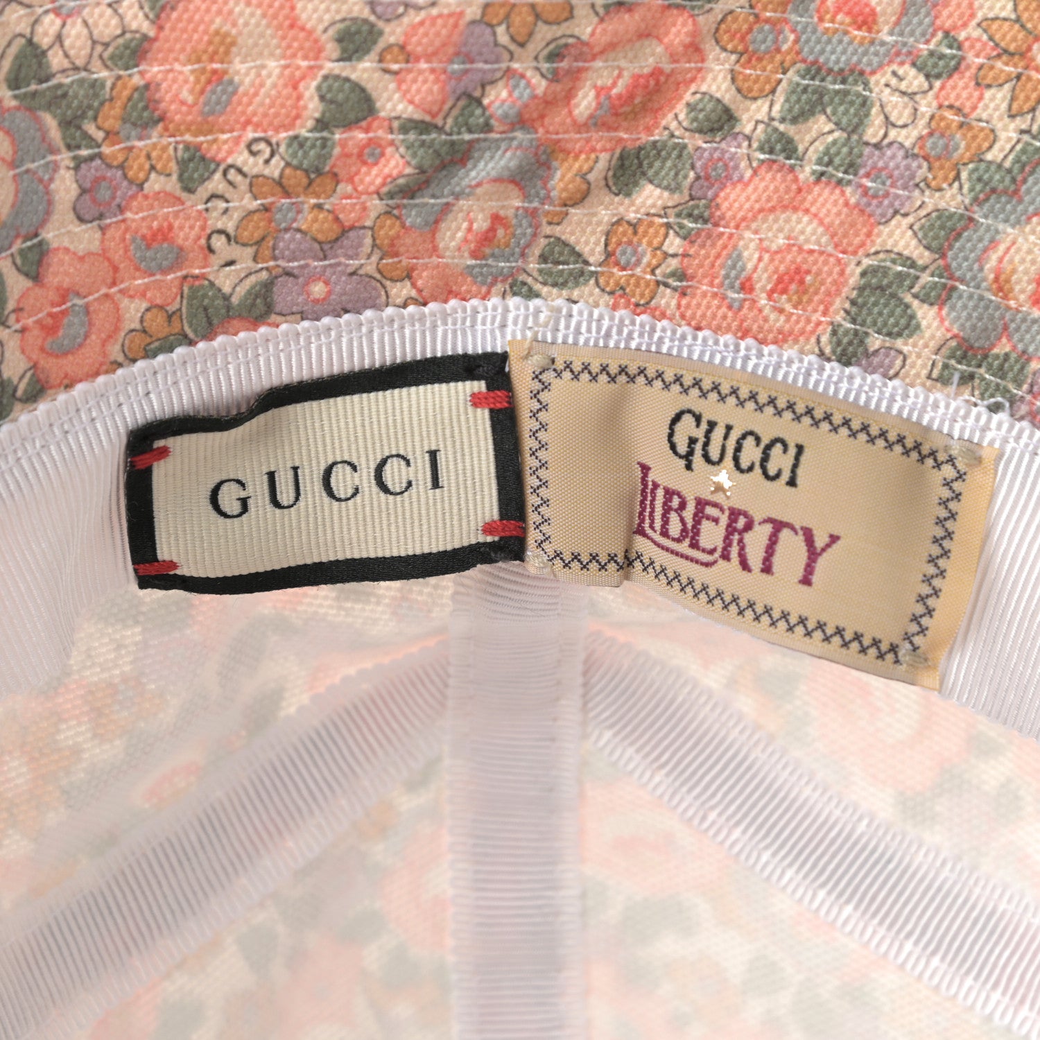 Gucci X LIBERTY OF LONDON Canvas Infinity Abbey Bucket Hat M Perfect Pink Ivory 6 of 7
