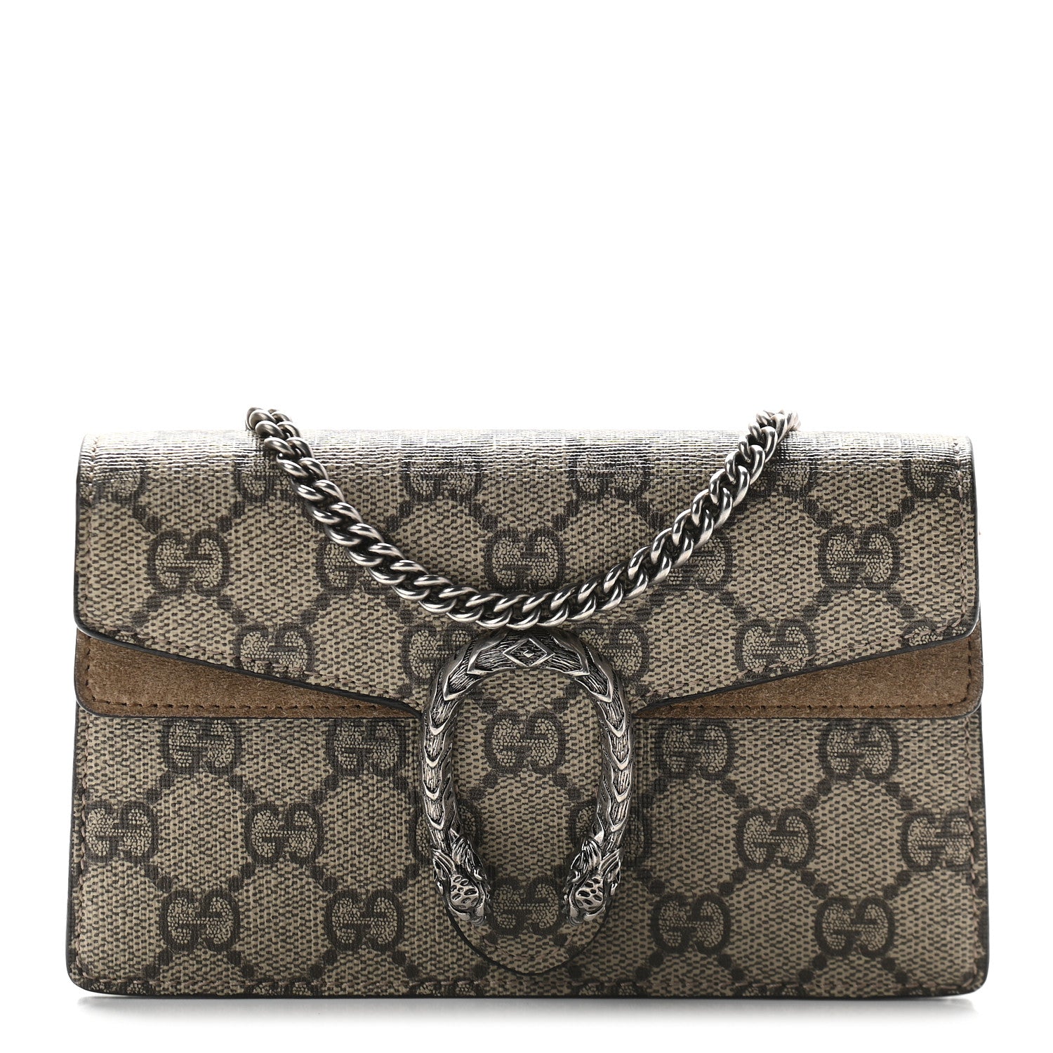 Gucci GG Supreme Monogram Super Mini Dionysus Shoulder Bag Taupe 1 of 8