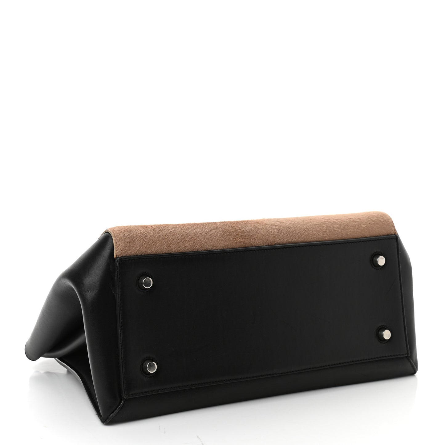 Pony Hair Calfskin Medium Edge Shoulder Bag Praline