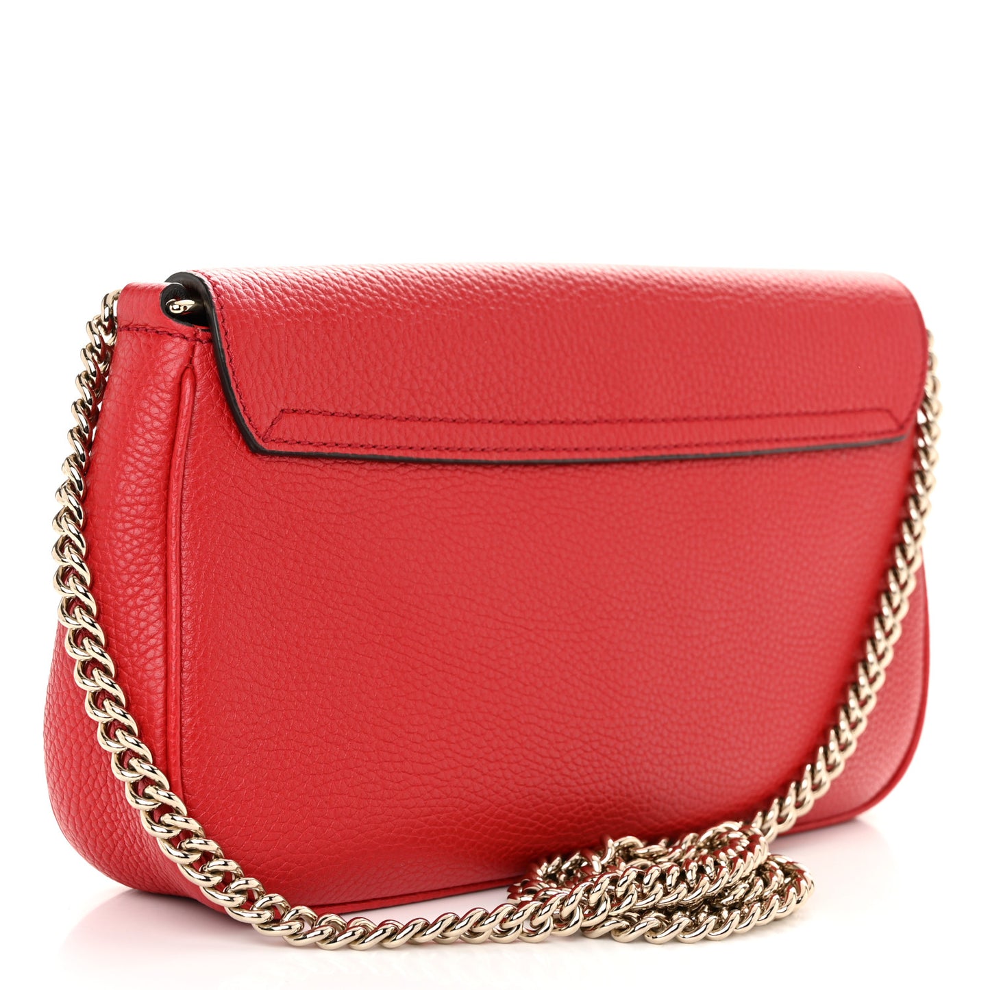 Pebbled Calfskin Medium Soho Flap Crossbody Vibrant Red