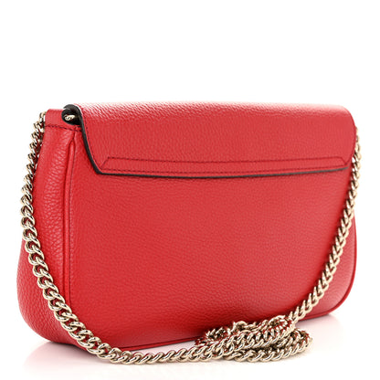 Gucci Pebbled Calfskin Medium Soho Flap Crossbody Vibrant Red 3 of 10