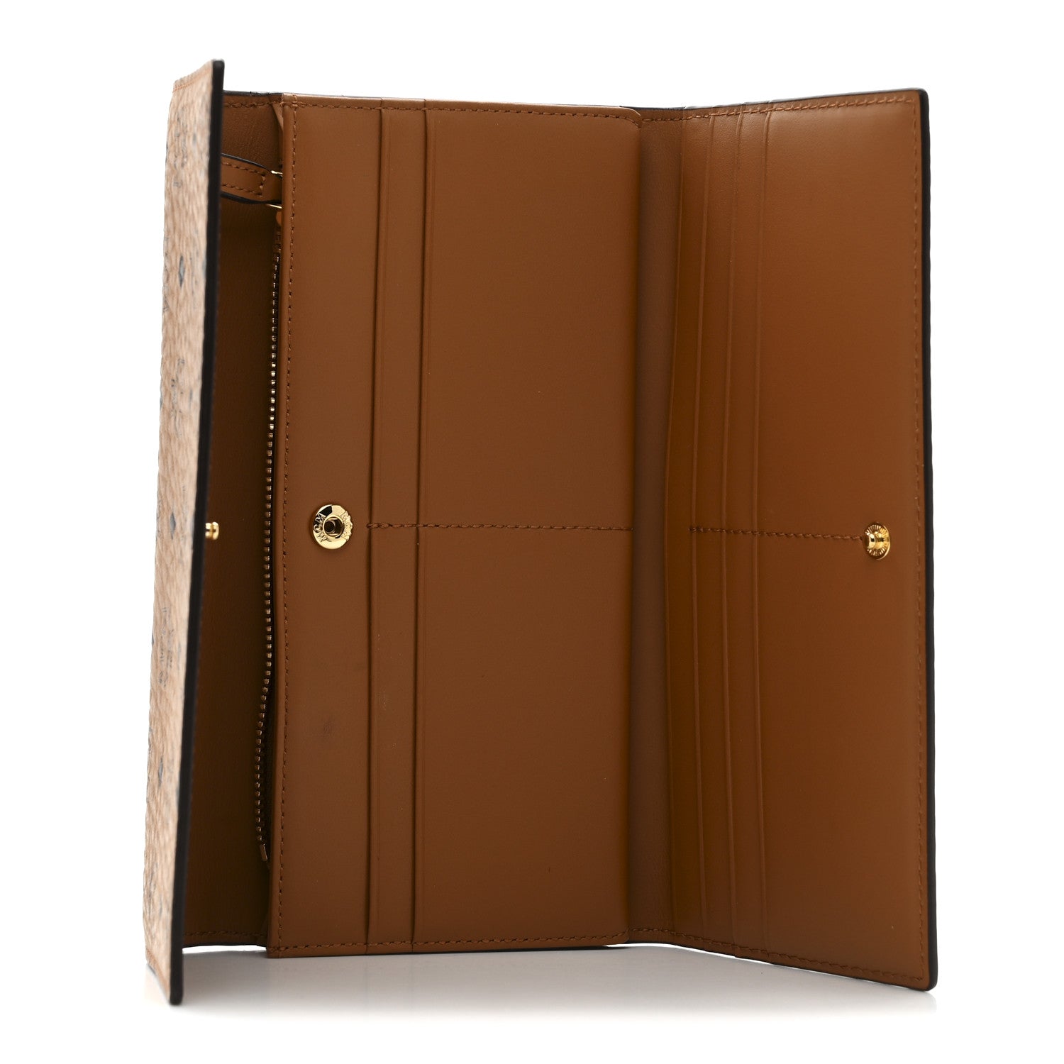 MCM Visetos Large Trifold Flap Wallet Cognac 1770217 – FASHIONPHILE
