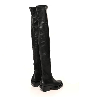 Bottega Veneta Calfskin Nappa Lean Over The Knee Boots 38 Black 4 of 8