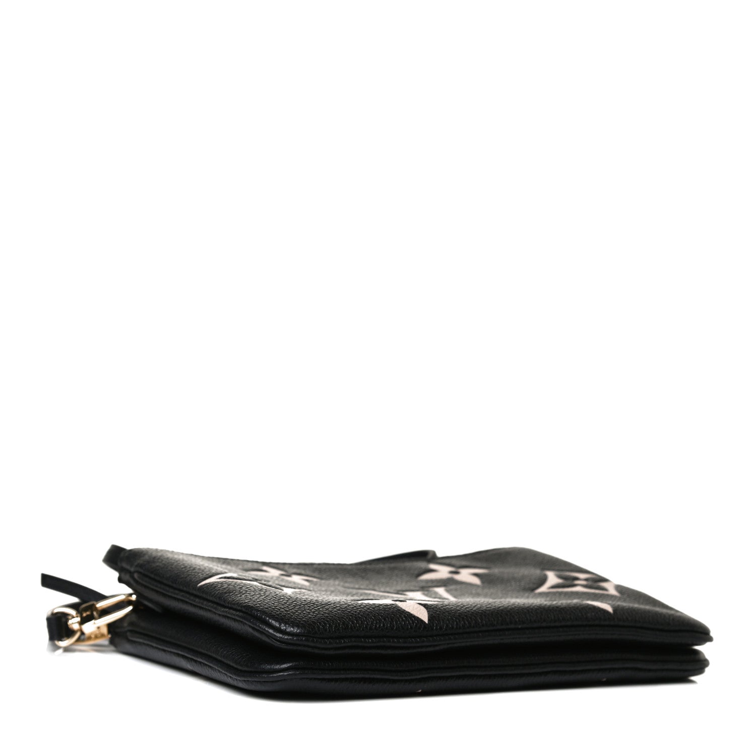 Louis Vuitton Empreinte Monogram Giant Double Zip Pochette Black Cream 4 of 11