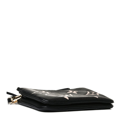Louis Vuitton Empreinte Monogram Giant Double Zip Pochette Black Cream 4 of 11