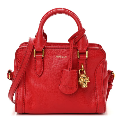Alexander McQueen Calfskin Mini Skull Padlock Zip Around Tote Red 1 of 13