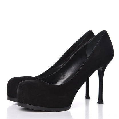 Saint Laurent Suede Calfskin Tribtoo 80 Pumps 39.5 Black 3 of 11
