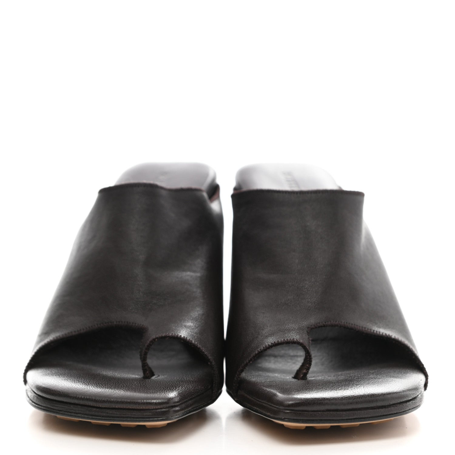 Bottega Veneta Nappa Square Toe Slip-On Mule Sandals 38 Brown 2 of 8