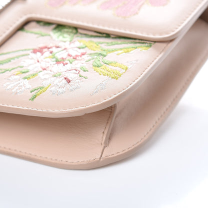 Alexander McQueen Nappa Floral Embroidered Medium Insignia Flap Multicolor 9 of 9