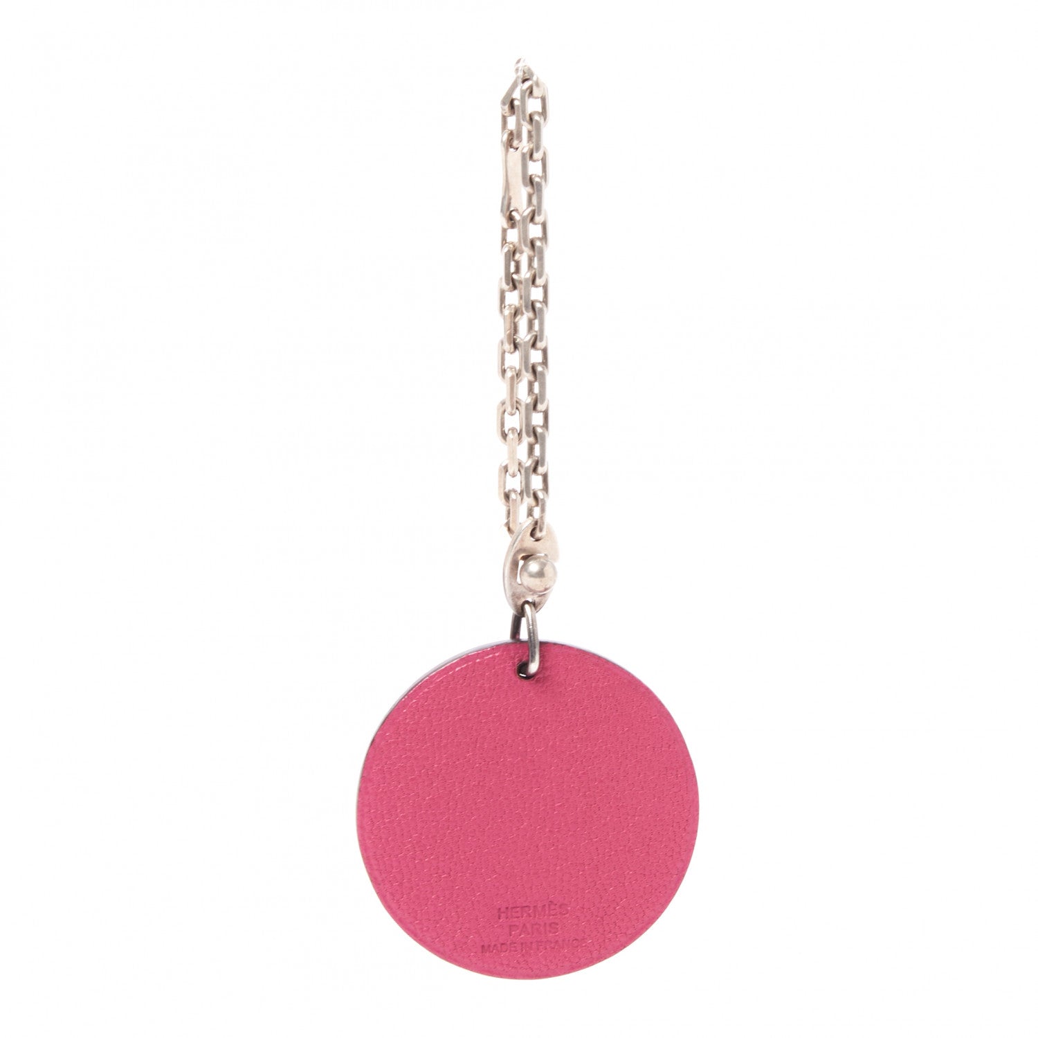 Hermes Chevre Mysore Pig Key Chain Pink Rose Shocking 2 of 5