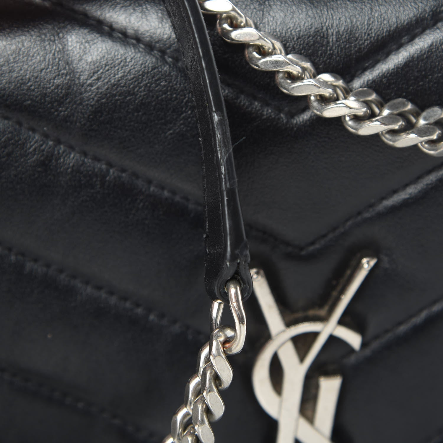 Saint Laurent Calfskin Y Quilted Monogram Medium Loulou Chain Satchel Black 20 of 20