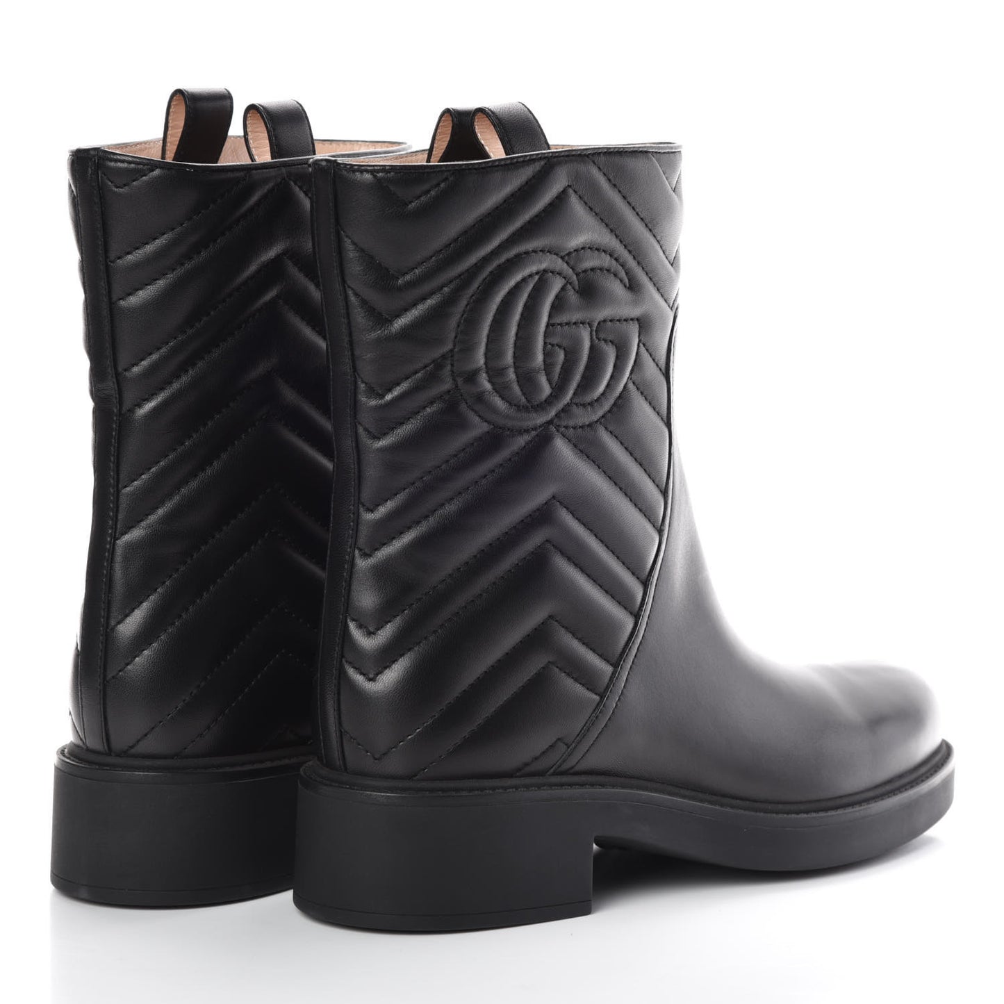 Nappa Matelasse Ankle Boots 39.5 Black