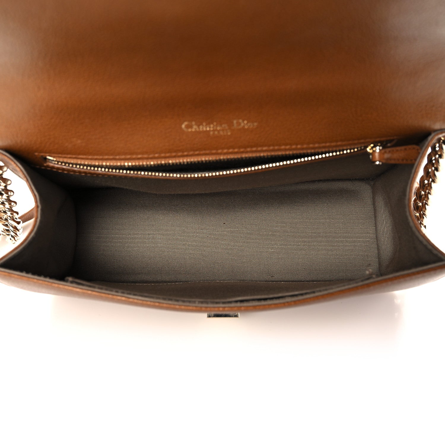 Christian Dior Grained Calfskin Medium Diorama Flap Bag Brown 5 of 9