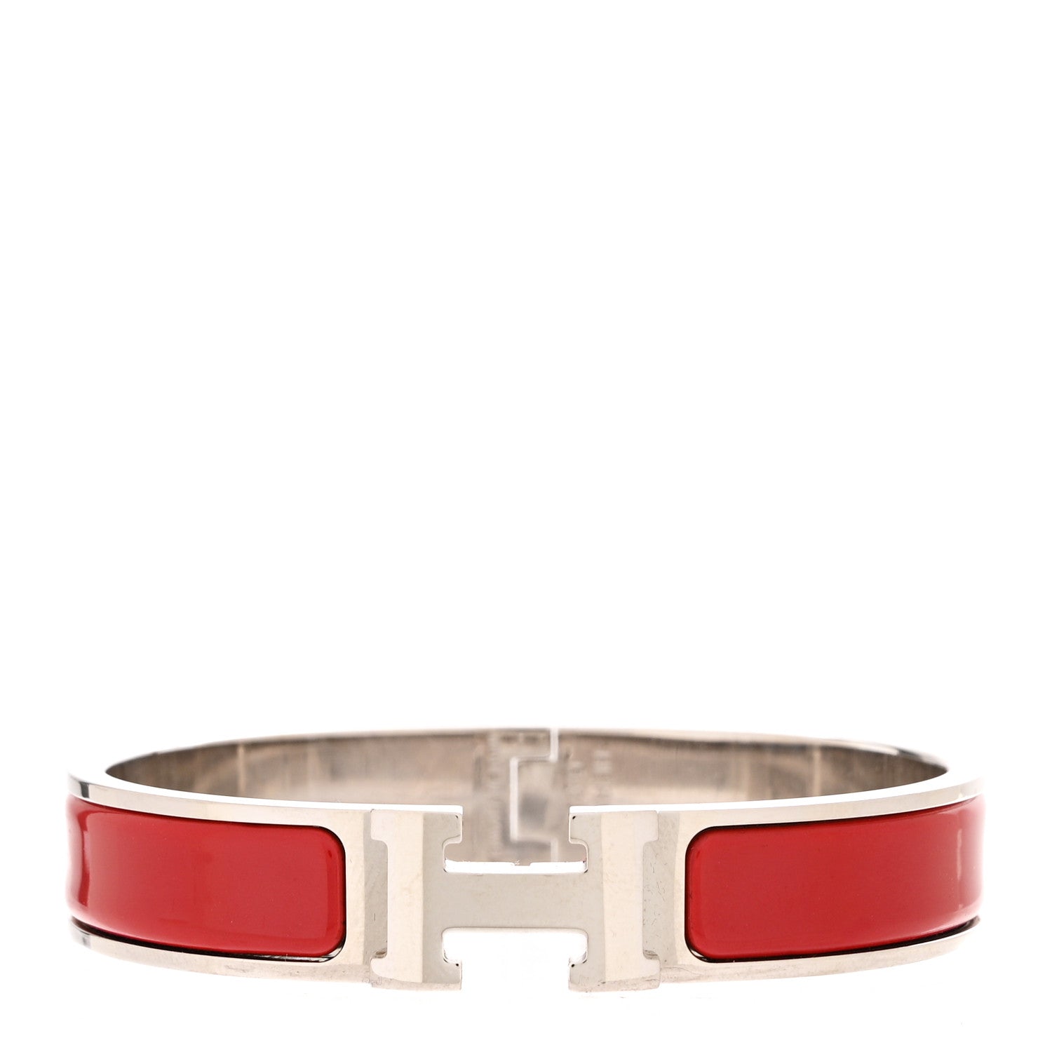 Hermes Enamel Narrow Clic Clac H Bracelet PM Red 1 of 5