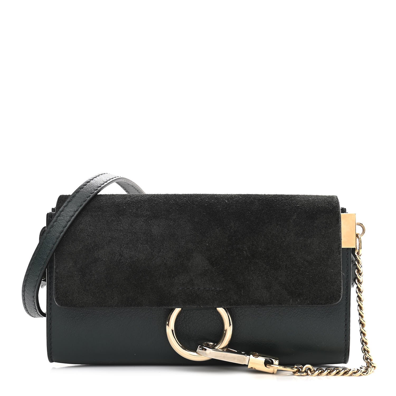 Chloe Suede Calfskin Mini Faye Shoulder Bag Intense Green 1 of 10