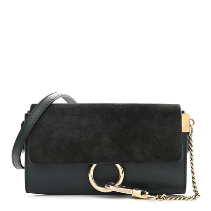 Chloe Suede Calfskin Mini Faye Shoulder Bag Intense Green 1 of 10