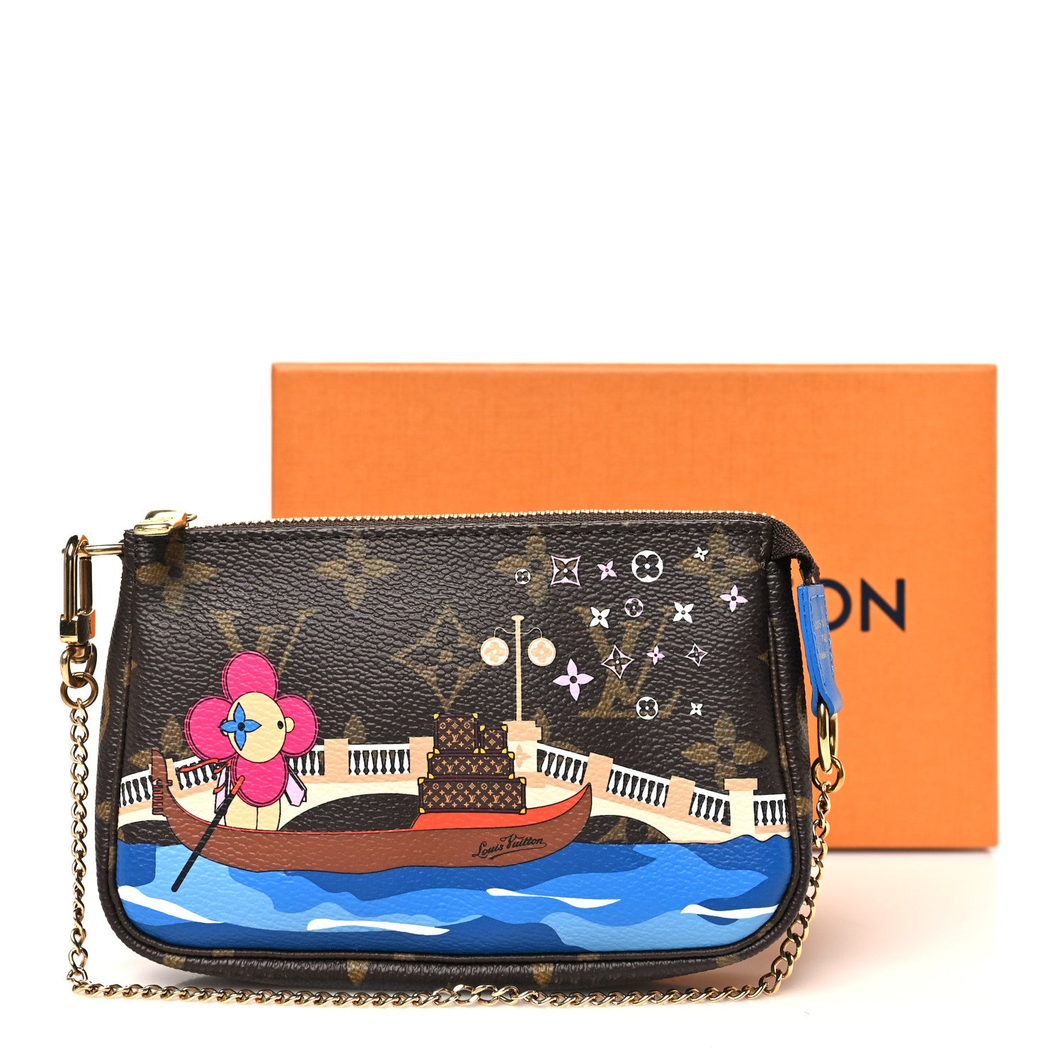 Louis Vuitton Monogram 2019 Christmas Animation Mini Venice Pochette Accessories Blue 10 of 10