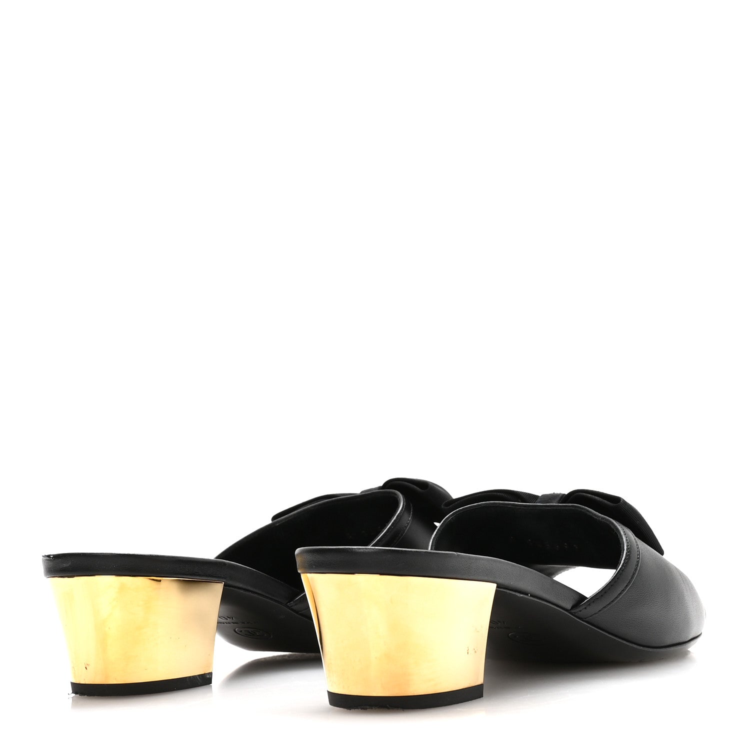 Chanel Lambskin Grosgrain Bow CC Mules 40 Black 10 of 16