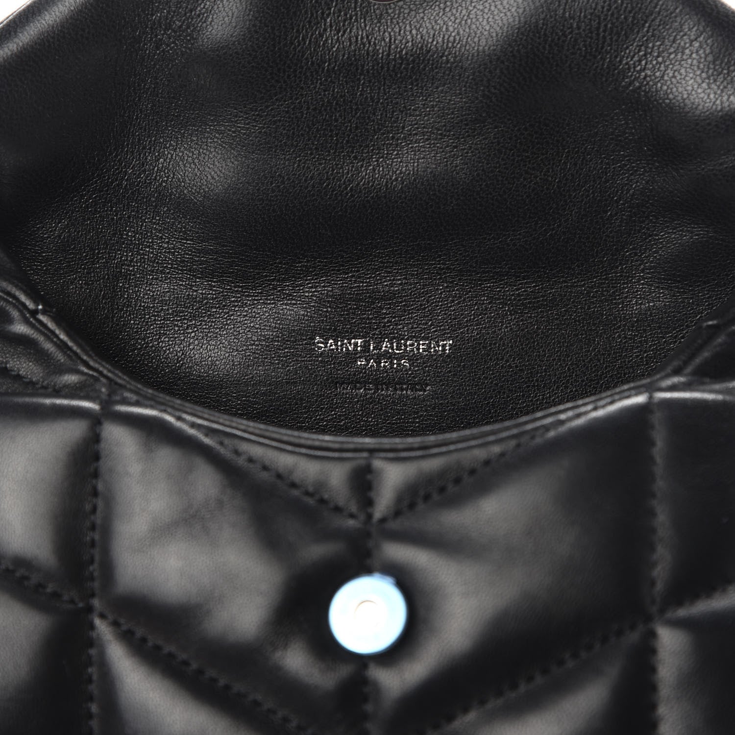 Saint Laurent Lambskin Monogram Loulou Puffer Pouch Clutch Black 8 of 9