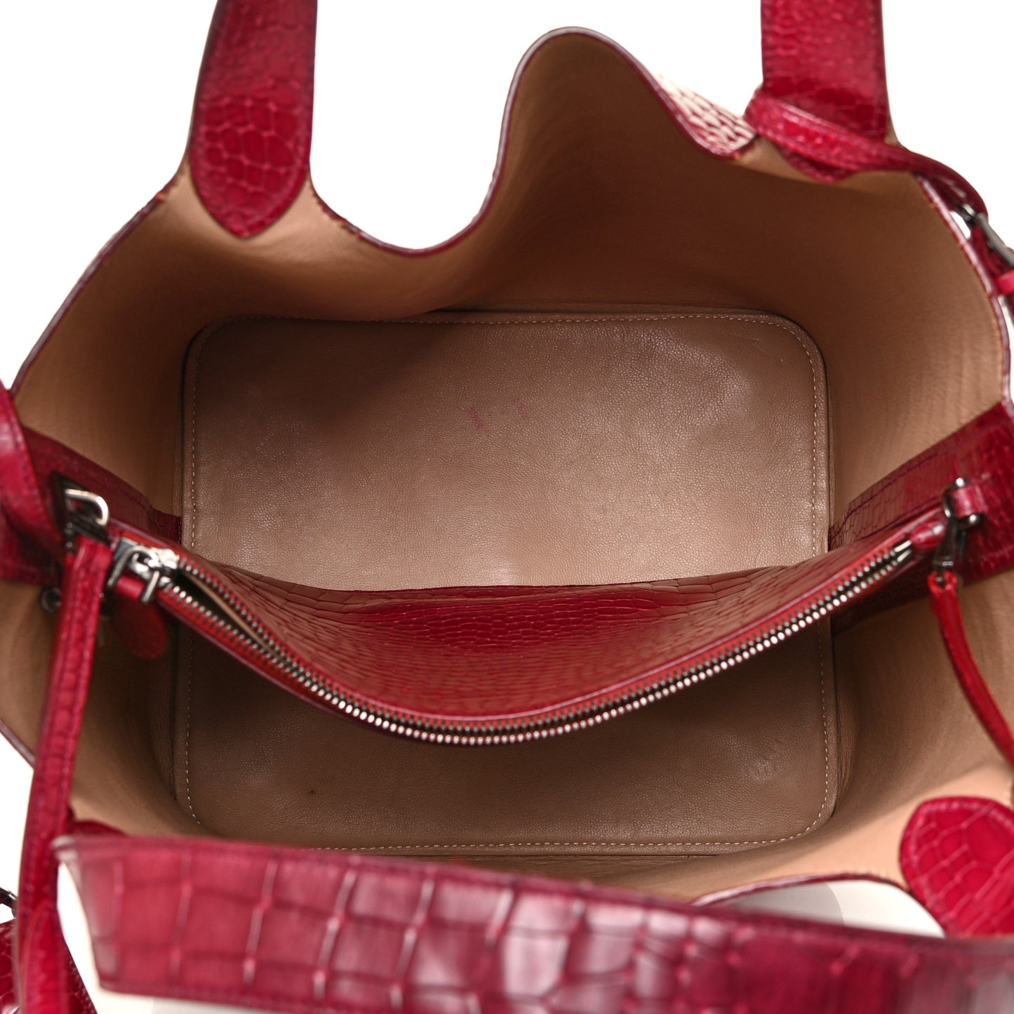 Calfskin Crocodile Embossed Bag Fuchsia