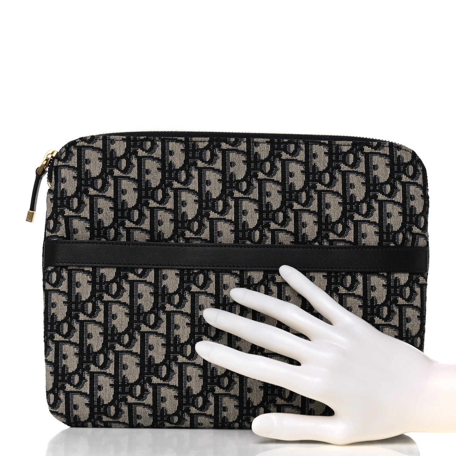 Christian Dior Oblique Pouch Clutch Blue 3 of 10